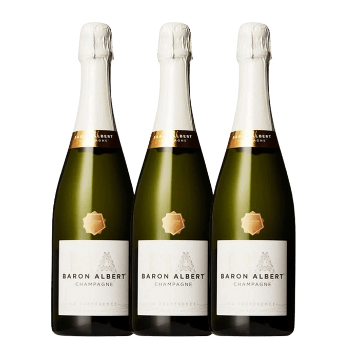 Baron Albert - Champagne Brut Millésime La Préférence, 3 flasker