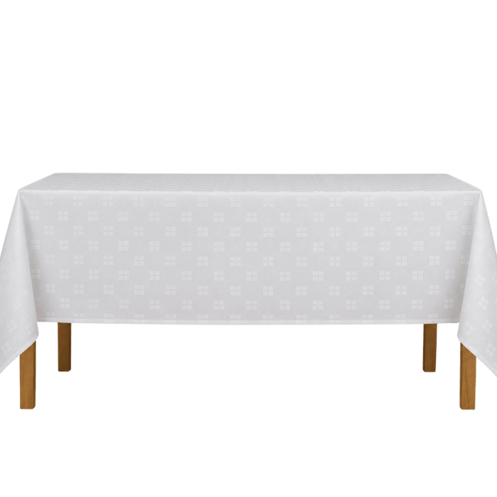 Engholm – Damask dug med flag, hvid, FLERE STØRRELSER