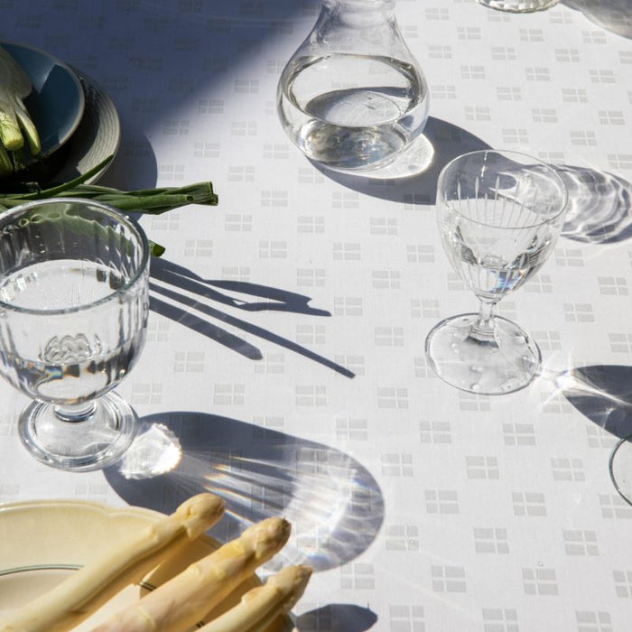 Engholm – Damask dug med flag, hvid, FLERE STØRRELSER