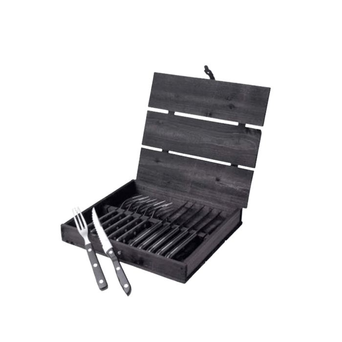 Gense Old Farmer - Steakbestik, Black, 12 dele