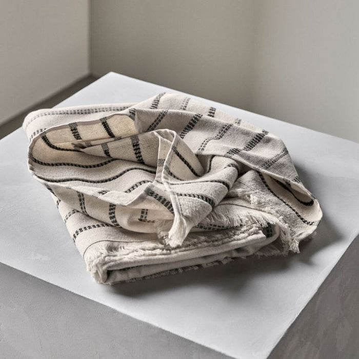 Meraki - Hammam Håndklædesæt, Off-white/Sort