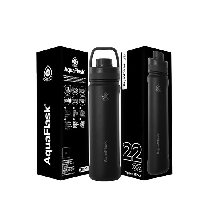 AquaFlask - Sports Bottle – Space Black – 650 ml
