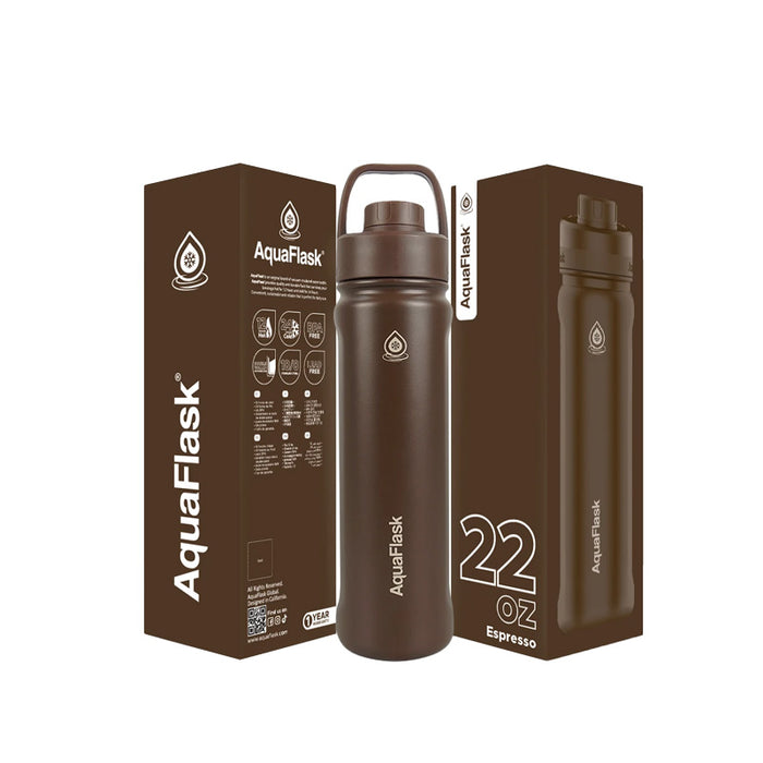 AquaFlask - Sports Bottle – Espresso – 650 ml