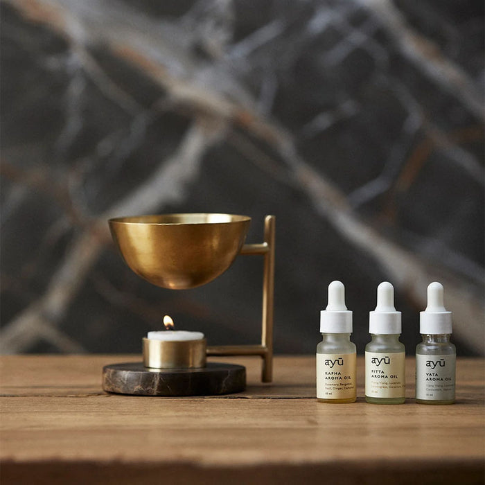 ayú - Aromapakke, messinglampe og Vata olie