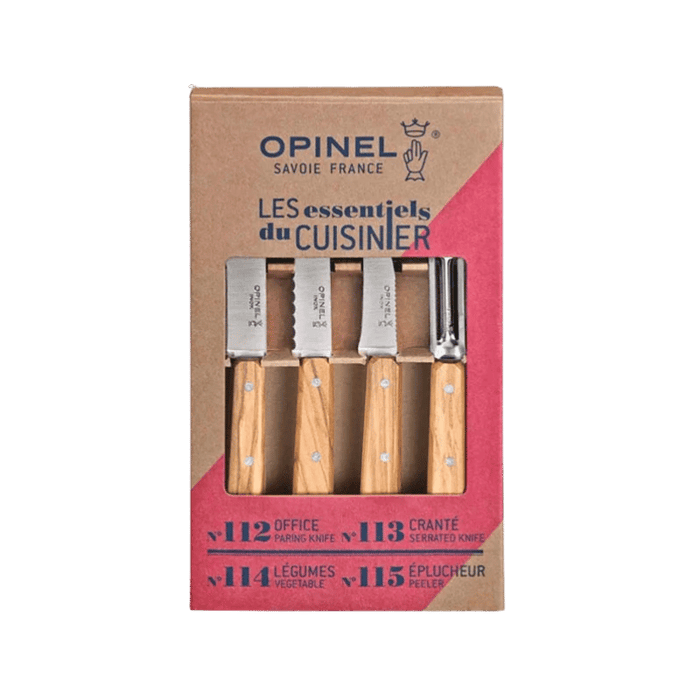 Opinel - De 4 essentielle køkkenknive, oliventræ