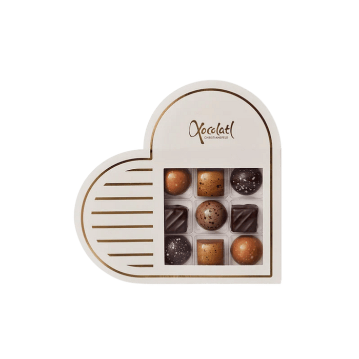 Xocolatl - Hjerteæske, 9 fyldte chokolader