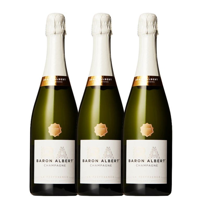Baron Albert - Champagne Brut Millésime La Préférence, 3 flasker