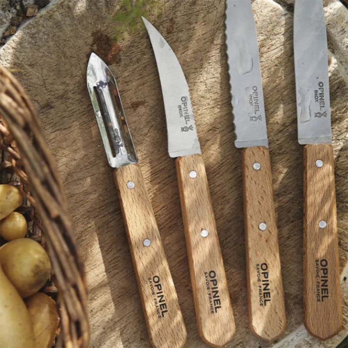 Opinel - De 4 essentielle køkkenknive, oliventræ