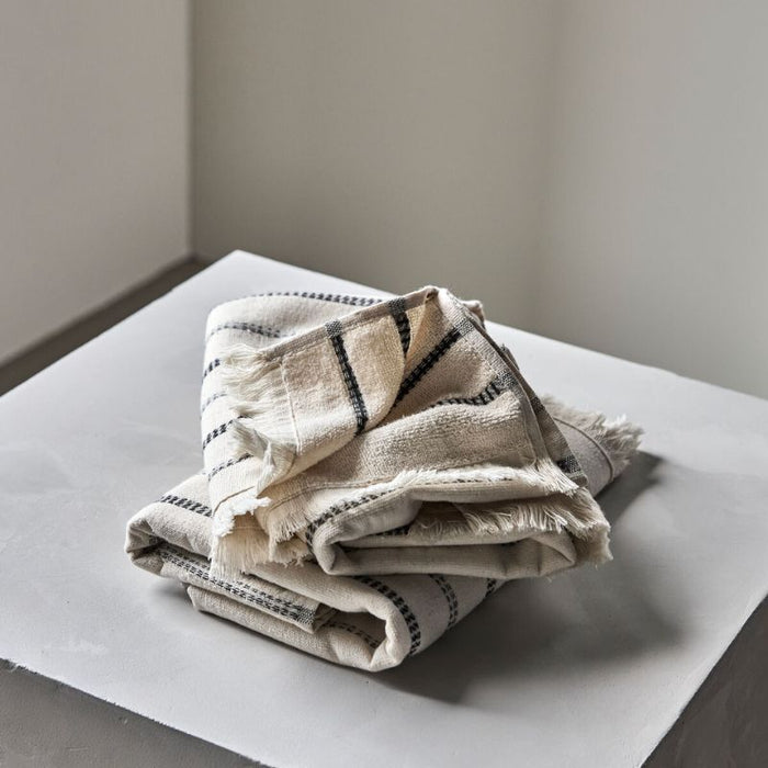 Meraki - Hammam Håndklædesæt, Off-white/Sort